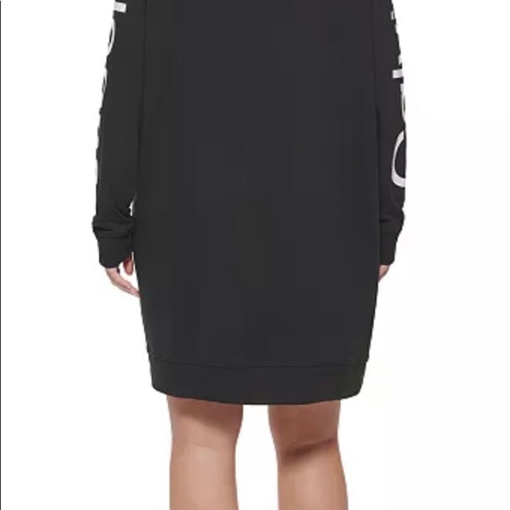 Trendy Small Size Calvin Klein Logo Hoodie Dress - Picture 3 of 5